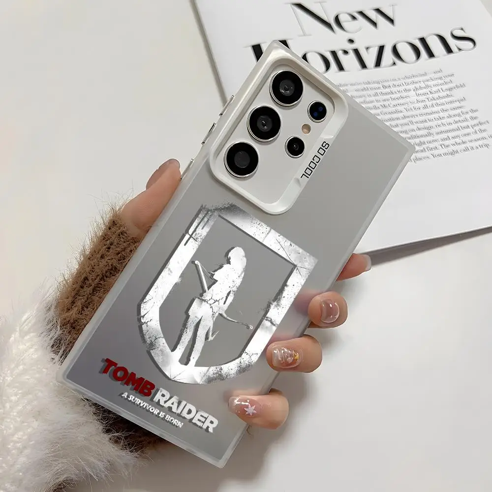 حافظة لهاتف سامسونج جالاكسي S25 Edge S24 S23 S22 S21 S20 Ultra Funda غطاء فضي من السيليكون