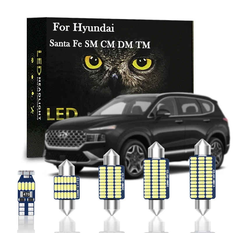 

Canbus Interior Lights LED For Hyundai Santa Fe SM CM DM TM 2007 2010 2013 2014 2017 2018 2019 2020 2021 Car Accessories