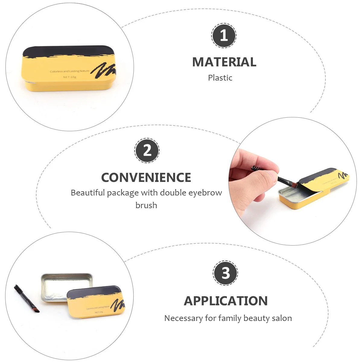 2 szt. Pomady do brwi w płynie, wodoodporny szampon do brwi dla wyraźnych, mocno wyrażonych brwi, długotrwałe utrwalenie, nieklejąca się formuła, łatwa aplikacja.