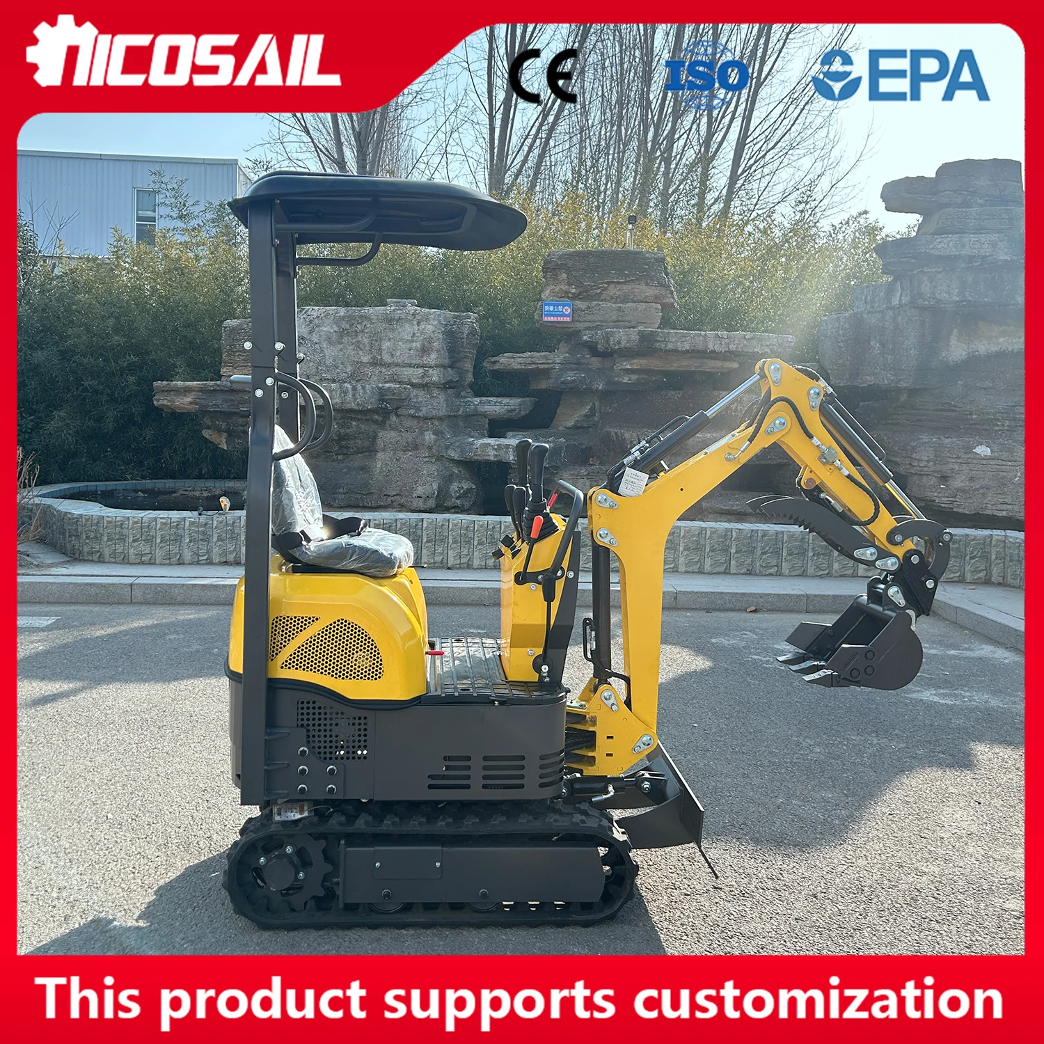 

0.8T compact track type small excavator used for home ranch landscape beautification and ground maintenance