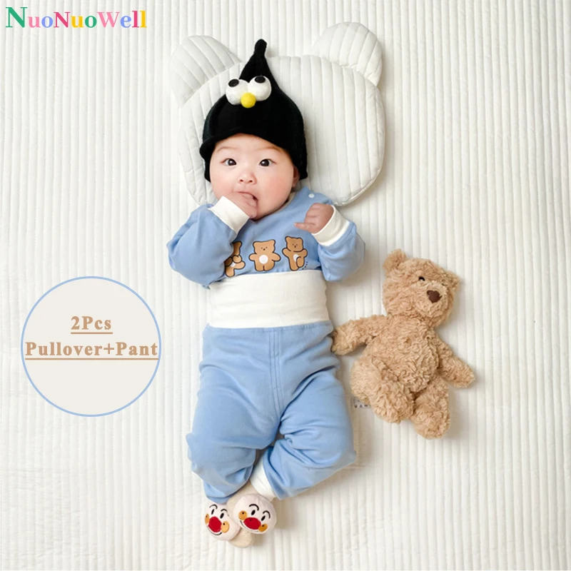 Cute Toddler Infant Clothing Newborn Kid Girl Underwear Clothes Set Pure Cotton Baby Boy Long Sleeves Outfit Two Piece Sleepwear