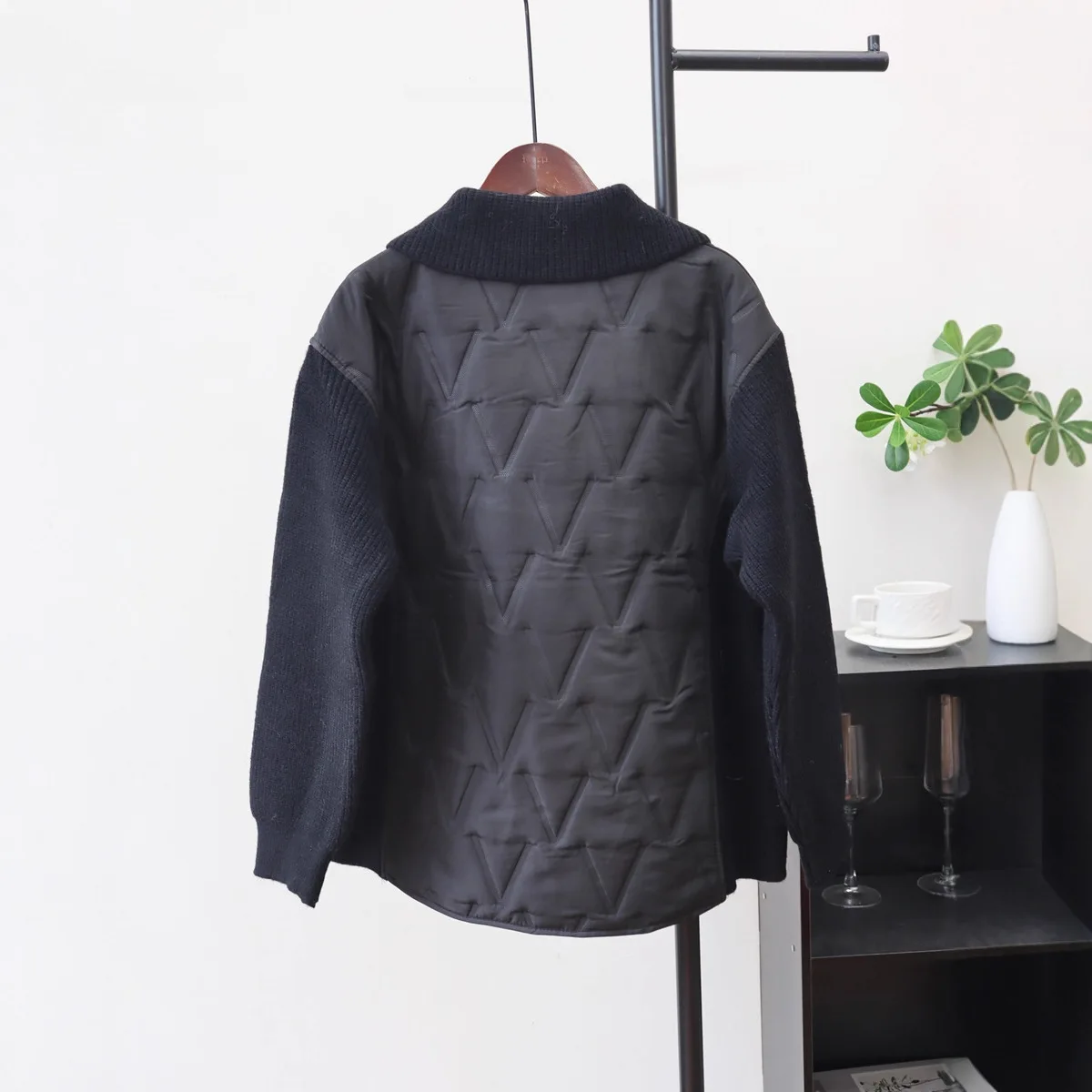 معاطف باركاس محبوكة سترات نسائية مقسمة جيب بياقة مقلوبة وأكمام طويلة واحدة الصدر فضفاضة غير رسمية لخريف وشتاء 2025 #4