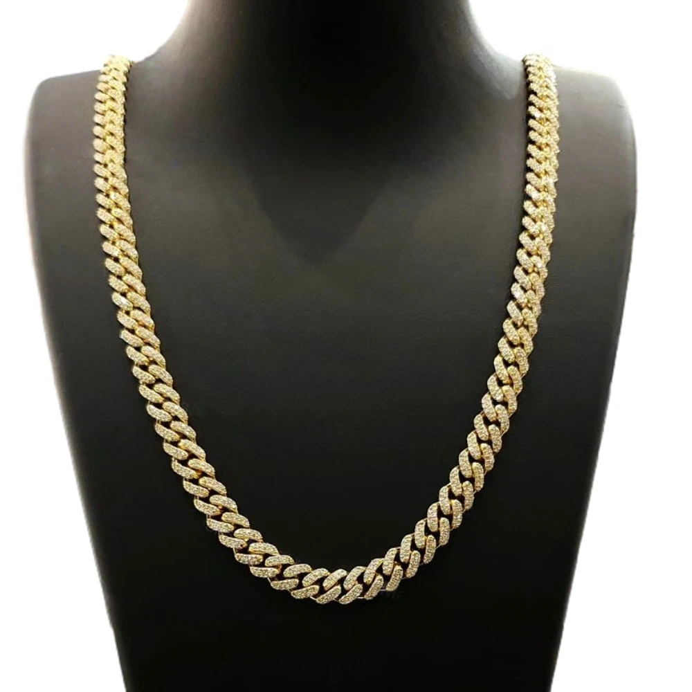 Hiphop Miami Cuban Link Chain 8MM Passed Diamond Tester 925 Silver Iced Out Vvs Moissanite Chain Link Cuban