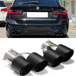 Car Exhaust Pipe Carbon Fiber Quad Exhaust Tip For BMW G20 G21 M340i MPE 2019 2020 2021 Muffler Tip Tailpipe Exhaust System