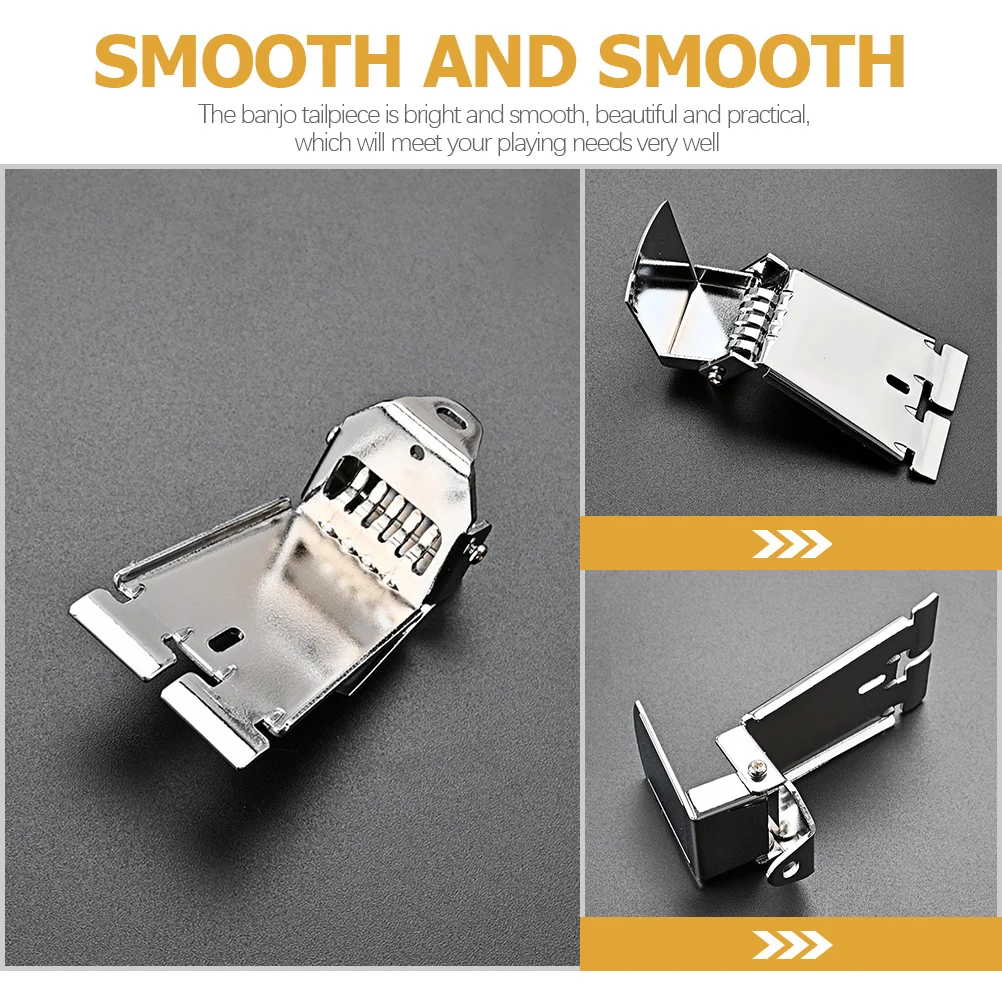 

Metal Banjo Tailpiece 5-String Durable Bright Smooth Practical Banjo Bridge Replacement String Accessory Guitar Tailpiece