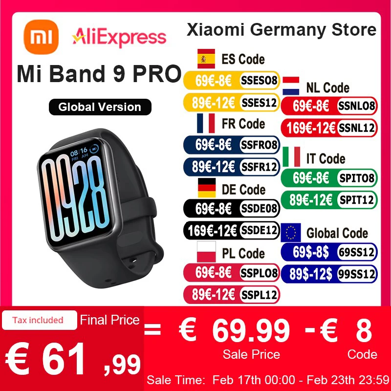 Global Version Xiaomi Smart Band 9 Pro Smartband 1.74