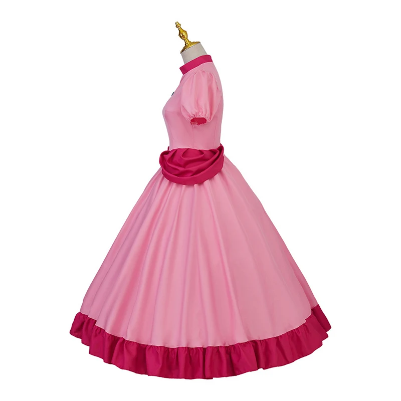 Princesa Peach Cosplay Fantasia, Vestido rosa, Acessórios Uniformes, Dia das Bruxas, Natal, Carnaval, Conjunto completo