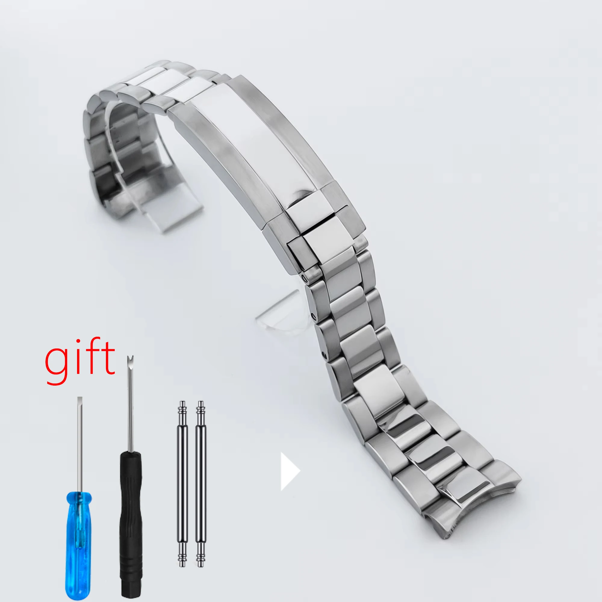 20mm 21mm 904L Watchbands For SUB DAYTONA NH35 NH36 Men  Glide Lock Clasp Watch Strap Solid Stainless Steel Watch Bracelet