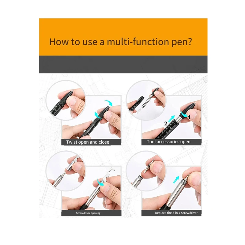 Gifts For Men, 12 In 1 Multitool Pen With Stress Relief Accessory, Cool Gadgets Tools For Men, For Dad Husband Easy To Use