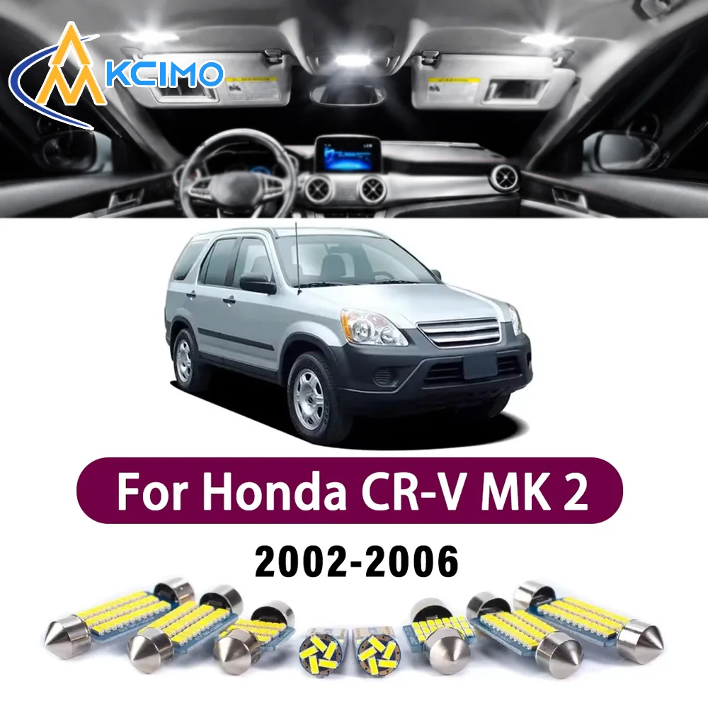 Error Free LED Interior Light Kit for Honda CR-V MK 2 2002-2006 Premium Bright Dome Trunk Mirror Reading Lamps Canbus
