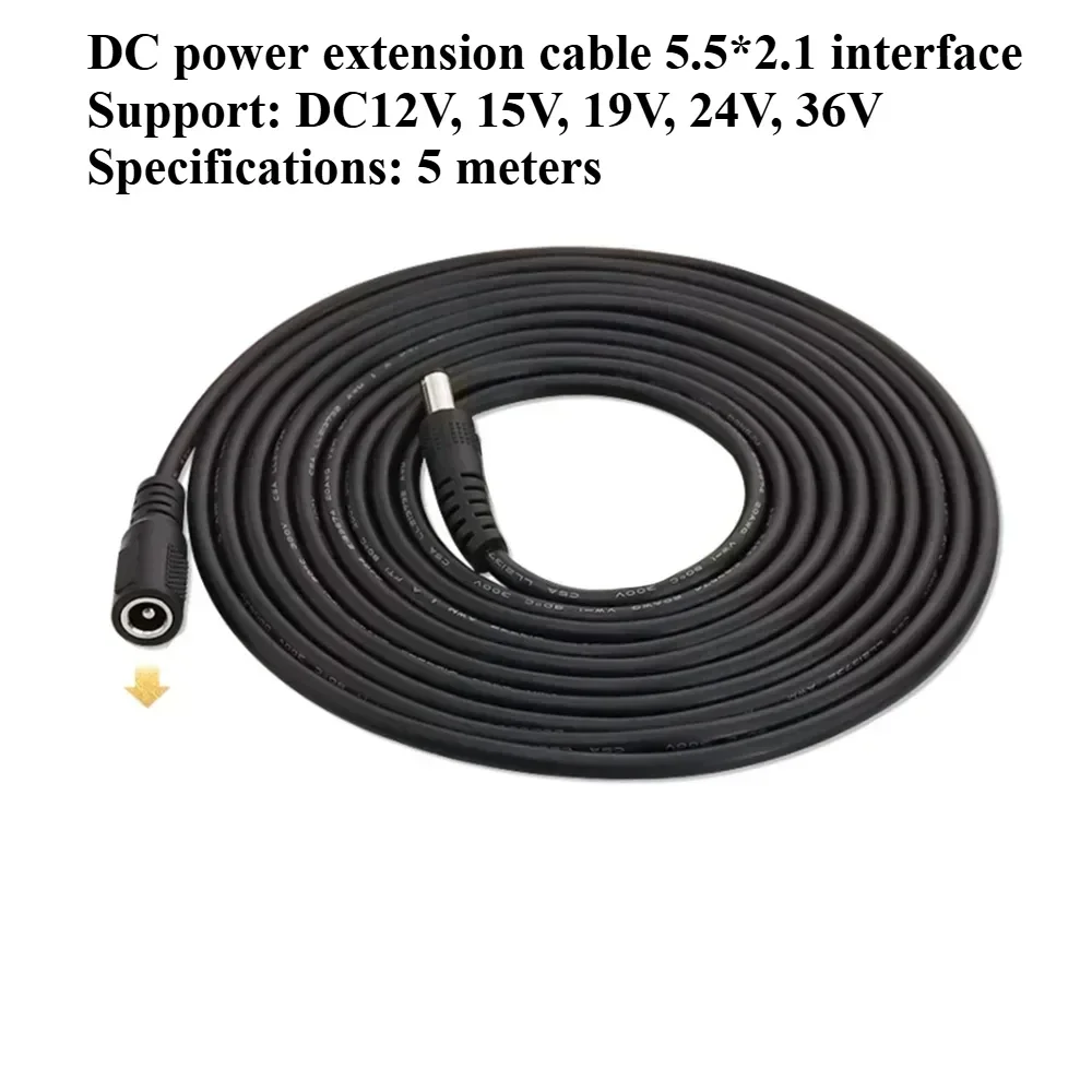 Surveillance camera power extension cable DC5521 5m Security Protection Video Surveillance CCTV Accessories