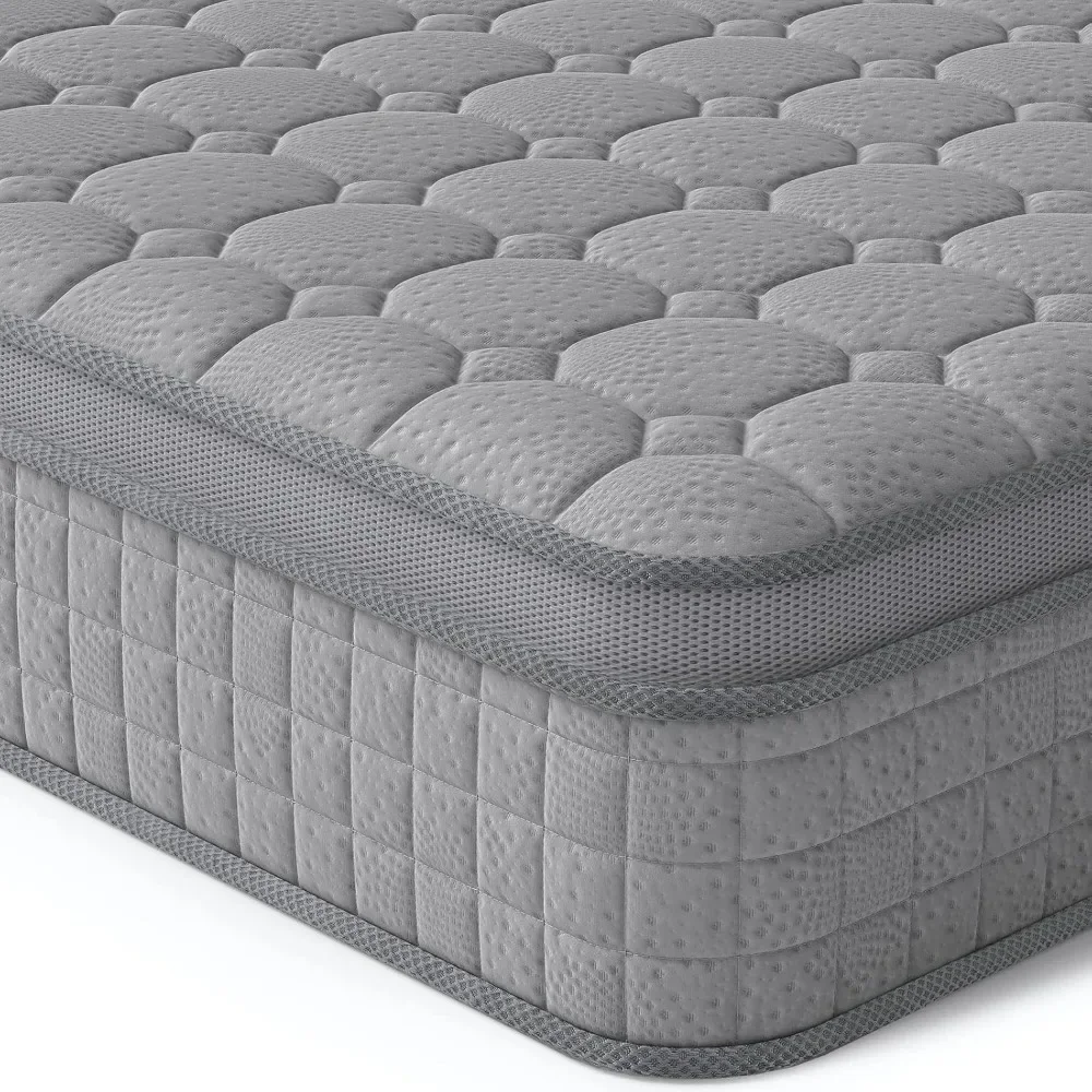 10 inch multi-layer mixed full mattress with memory sponge and bagged spring mattress in full size, medium hardness, gray