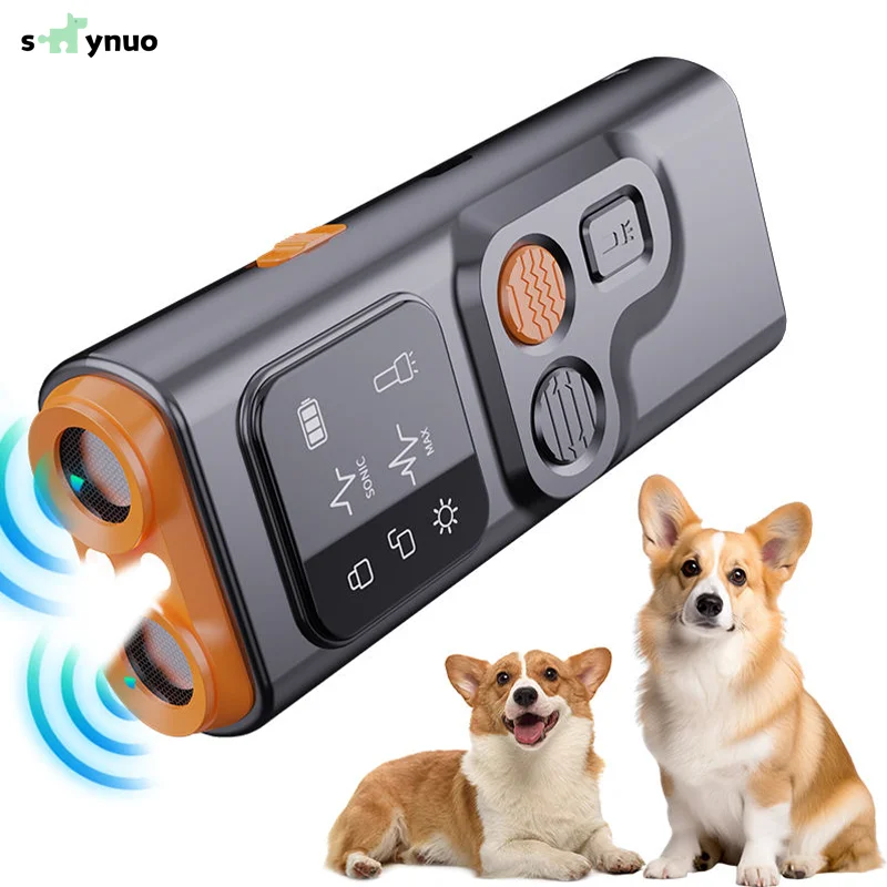 

skynuo Rechargeable Sonic Bark Control with LED Fresh Dogs Ultrasonic Anti-Barking Training Stop Barking Devices