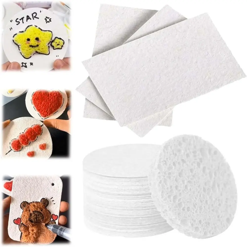 10Pcs DIY Foam Texture Painting Paper Handicraft Educational Toy Magic Drawing Tools Facial Cleansing Sponge for Children