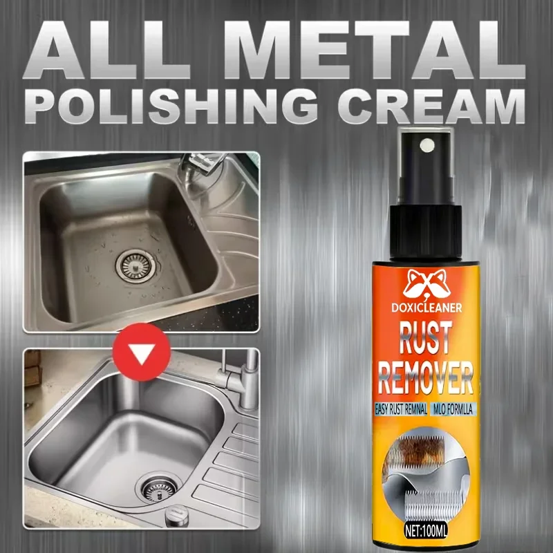 Rust Remover Spray,Dissolves Tire Rust,Protects Wheel Rims&Brake Drums,Ideal for Home Metal Surfaces,Kitchen Appliances,Car Care