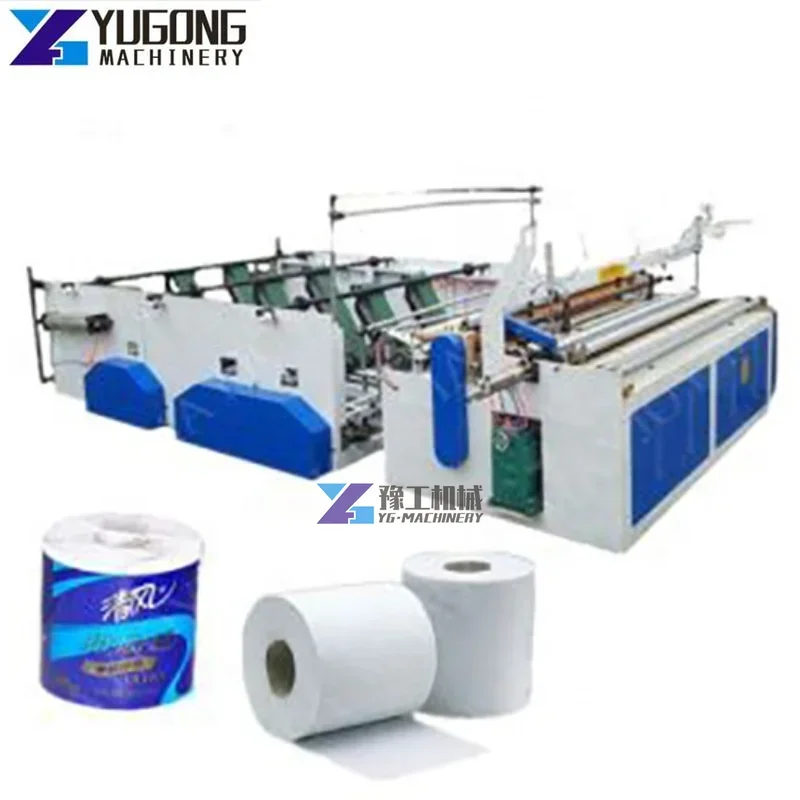 Full Automatic Kitchen Towel and Toilet Tissue Paper Roll Making Machine Toilet Paper Making Machine