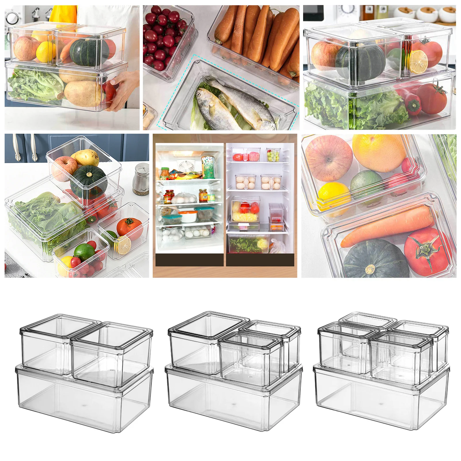 Food Storage Container Fridge Storage Container Fruit Container for Kitchen