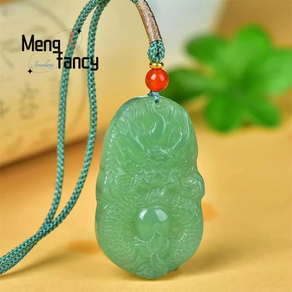 

Natural Dongling Jade Auspicious Zodiac Loong Pendant Exquisite High-grade Mascot Fashion Luxury Jewelry Handicraft Holiday Gift