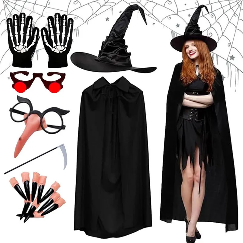 

Halloween Death Scythe Robe Black Adult Party Cos Vampires Men Women Witch Props Costume Unisex Ghostbusters Film Theme