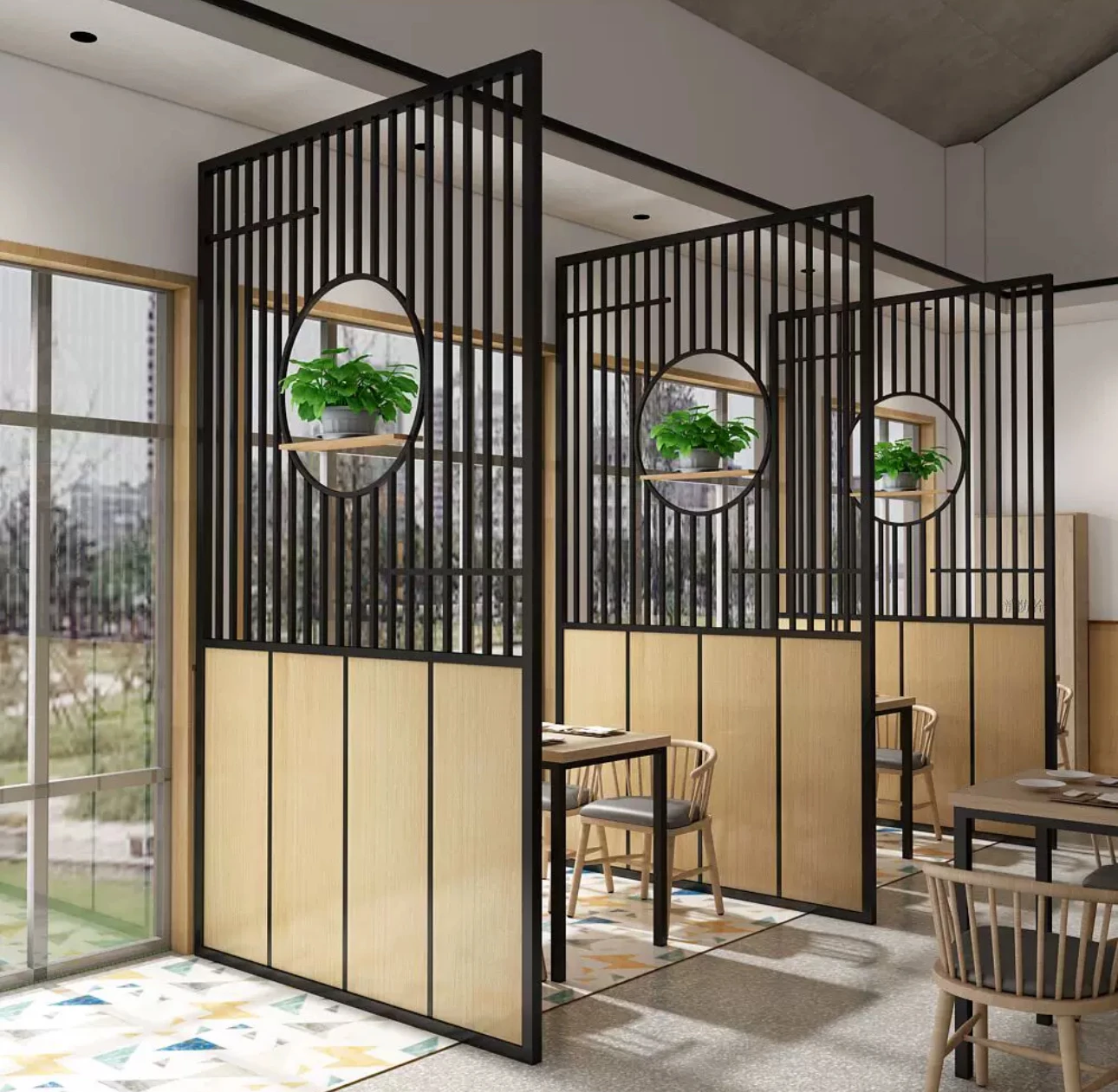 Steel art bar guest restaurant partition screen