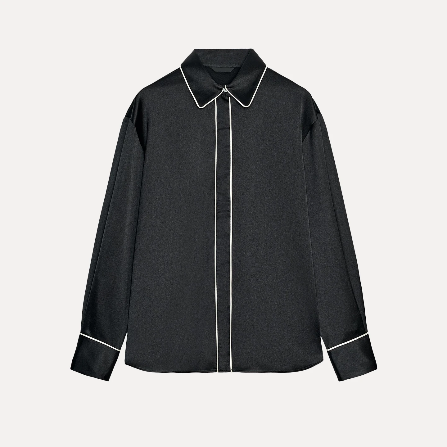 Z Abbigliamento da lavoro da ufficio casual lungo Sve Busin da donna in raso di seta sciolto color irt