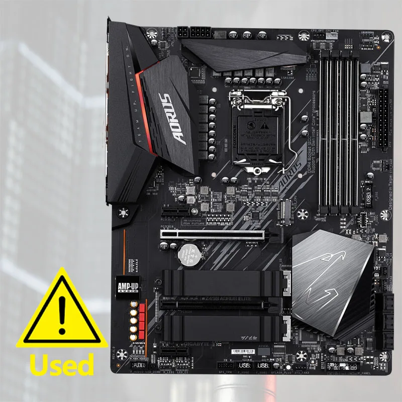 Used GIGABYTE Z490 AORUS ELITE LGA 1200 Intel Z490 ATX Motherboard with Dual M.2, SATA 6Gb/s, USB 3.2 Gen 2, 2.5 GbE LAN