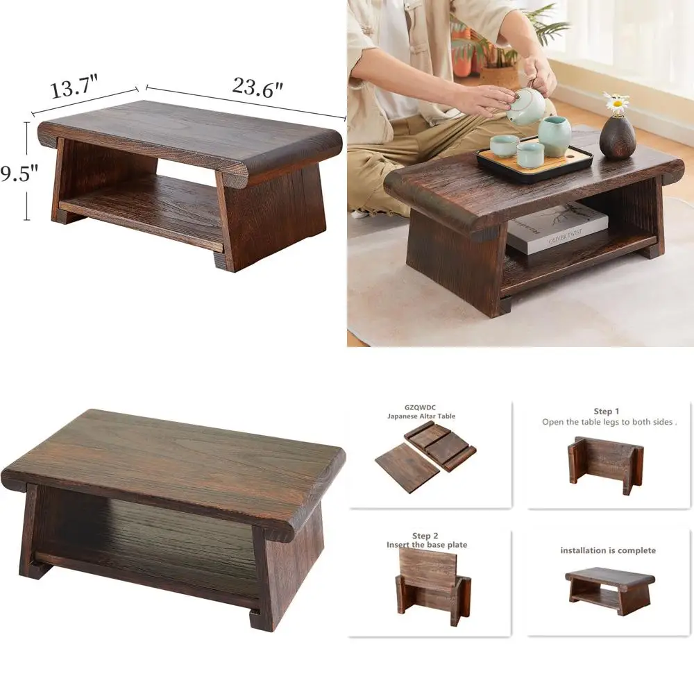 

Vintage Japanese Floor Desk, Meditation Table, Low Wooden Seating Altar