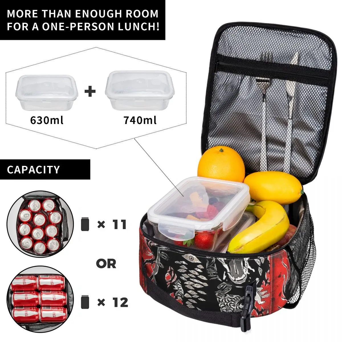 Gothic Hellsing Alucard Insulated Lunch Bags High Capacity Reusable Thermal Bag Tote Lunch Box Work Outdoor Food Storage Bags - view 5