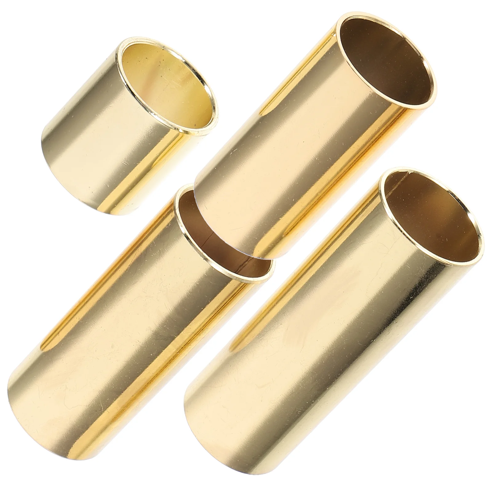 

4pcs Guitar Slides Long Short Steel Rings 28mm 51mm 60mm 70mm Gold Metal Durable Electric Acoustic Blues Jazz Professional