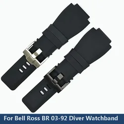 Rubber Watch strap men's Bracelet  For Bell Ross BR01 BR 03-92 Diver 24mm Outdoor Sports Waterproof Wristband Ladies Watchbands