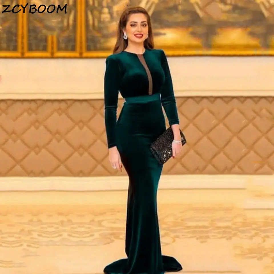 

Vintage Green Mermaid Dresses 2025 New Women Formal Party Night Vestidos De Gala Elegant Saudi Arabia Long Sleeves Evening Gowns