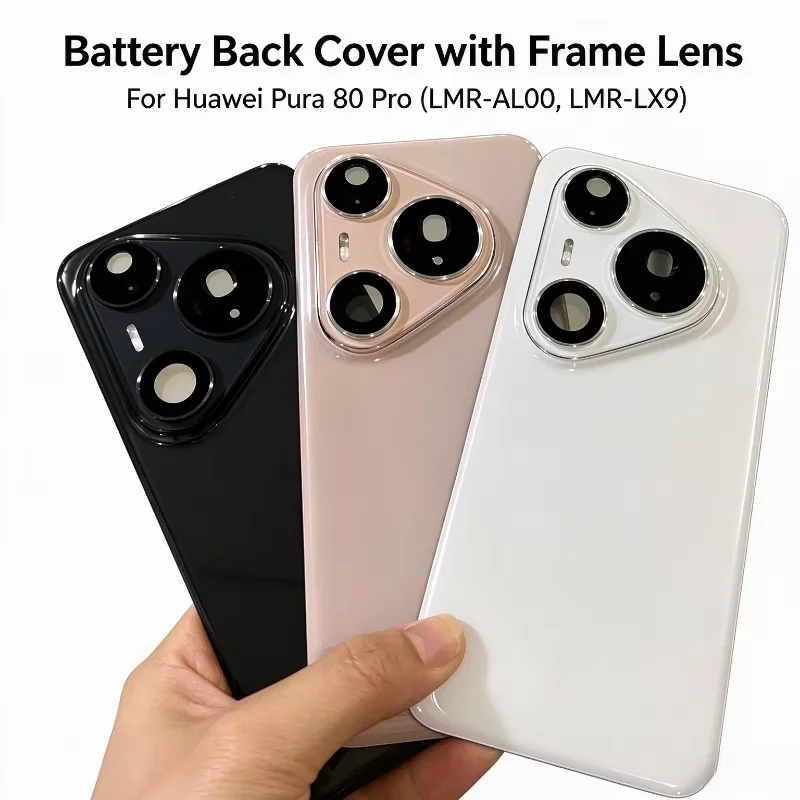 AAA+Quality Back Cover For Huawei Pura 80 Pro Back Battery Cover Rear Case Housing Door Replace For P80 Pro LMR-AL00, LMR-LX9