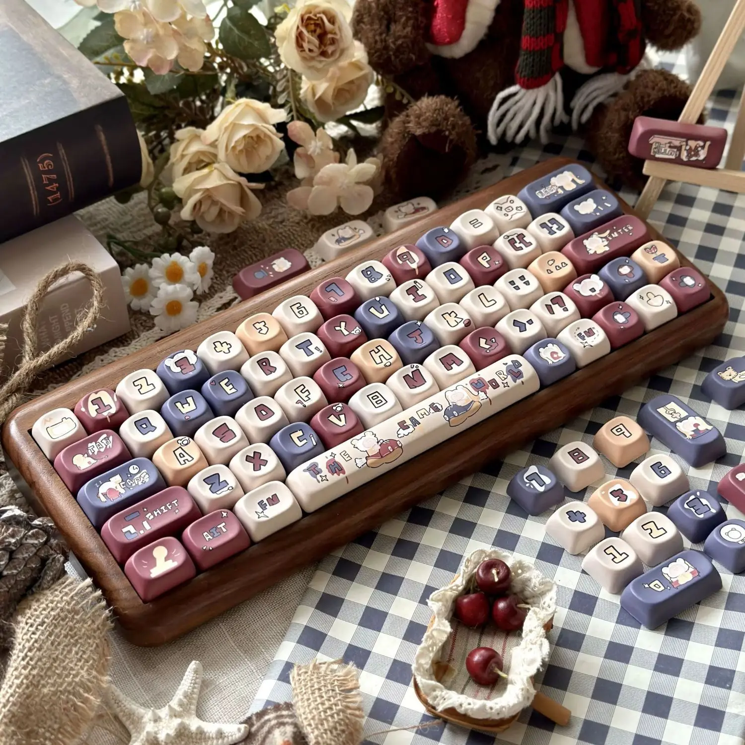 

World Keycap MOA Height PBT Material Sublimation Cartoon Cute Personality Creative Cross Keycap