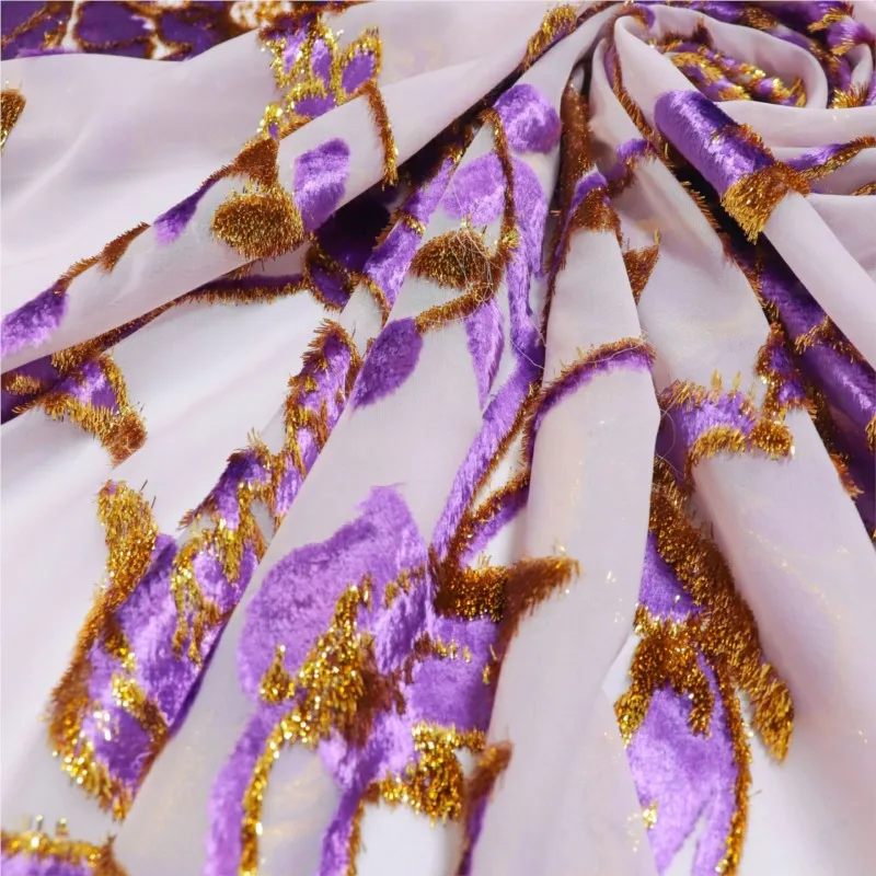 High-end custom-made dress and cheongsam made of woven velvet brocade jacquard viscose fabric