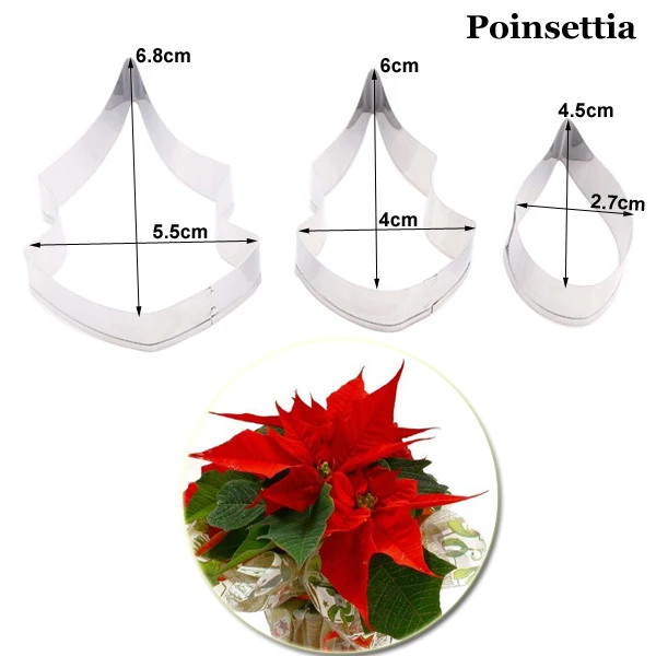 Poinsettia Christmas Flower Petal Veiner &Cutter Silicone Mold Fondant Mould Cake Decorating Tools Chocolate Gumpaste,SugarCS265