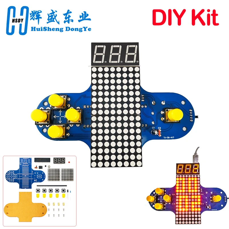 DIY Handle Game Electronic Kits Pixel Joystick Gamer Making Projects With Digital Display 51 Microcontroller Soldering Kits