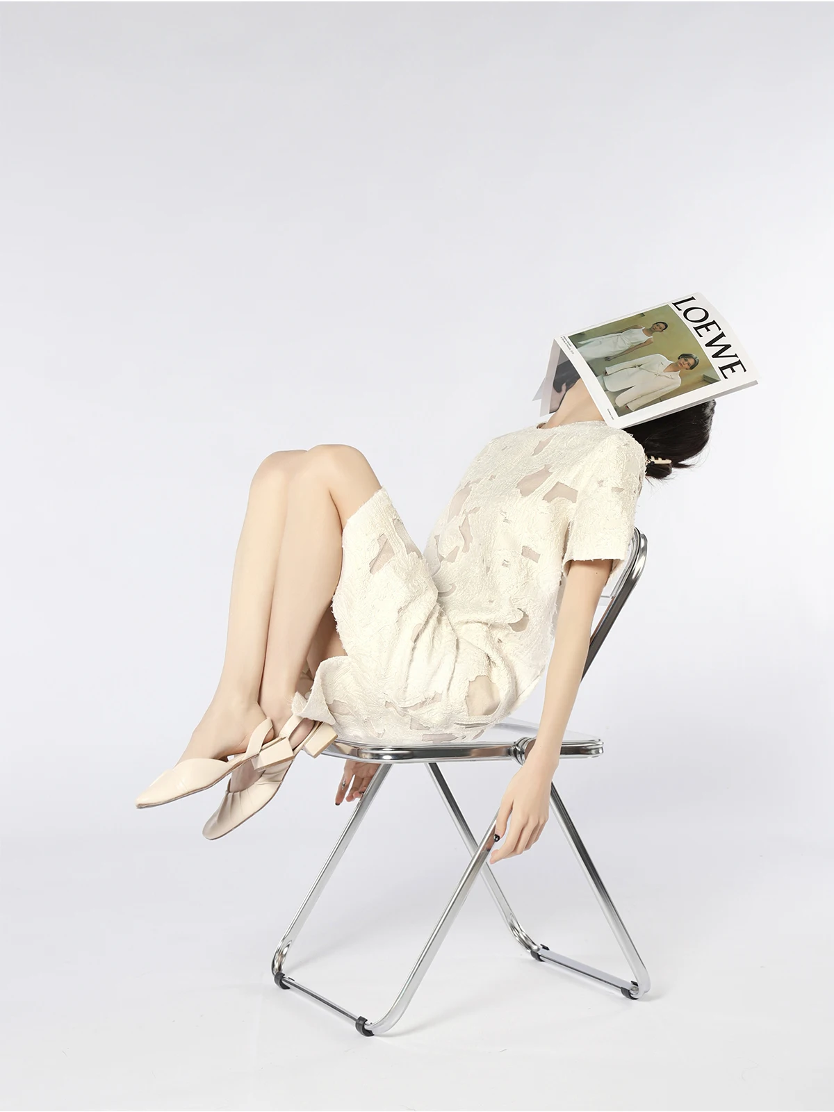 فستان ميدي أنيق مطرز باللون البيج بنمط غير منتظم على الطراز الصيني فضفاض تنورة طويلة كاجوال صيفي وصول جديد