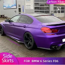 Carbon Fiber Car Side Skirts Extensions For BMW 6 Series F06 M-Sport Gran Coupe 2012-2017 Side Door Bumper Apron Lip BodyKit FRP