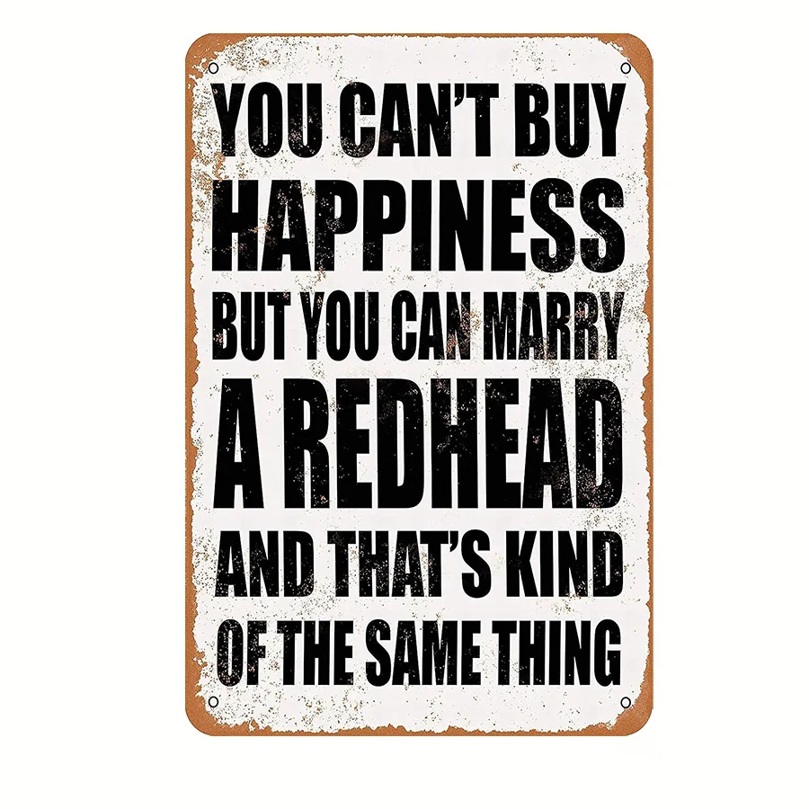 2D Flat, Funny Redhead Humor Metal Wall Art Sign - 