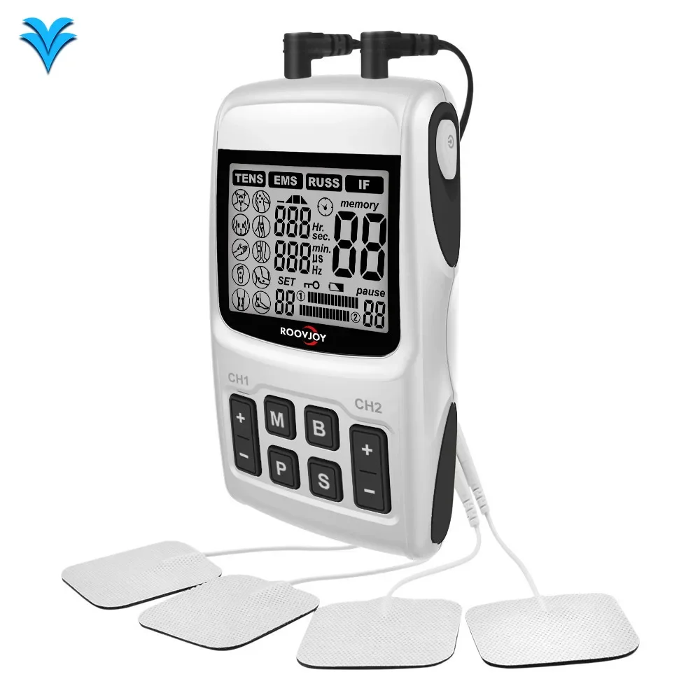 

4 in 1 Interferential if Current Dual-Channel TENS Unit Effective Muscle Training Physical Therapy Equipment 1 Year Warranty