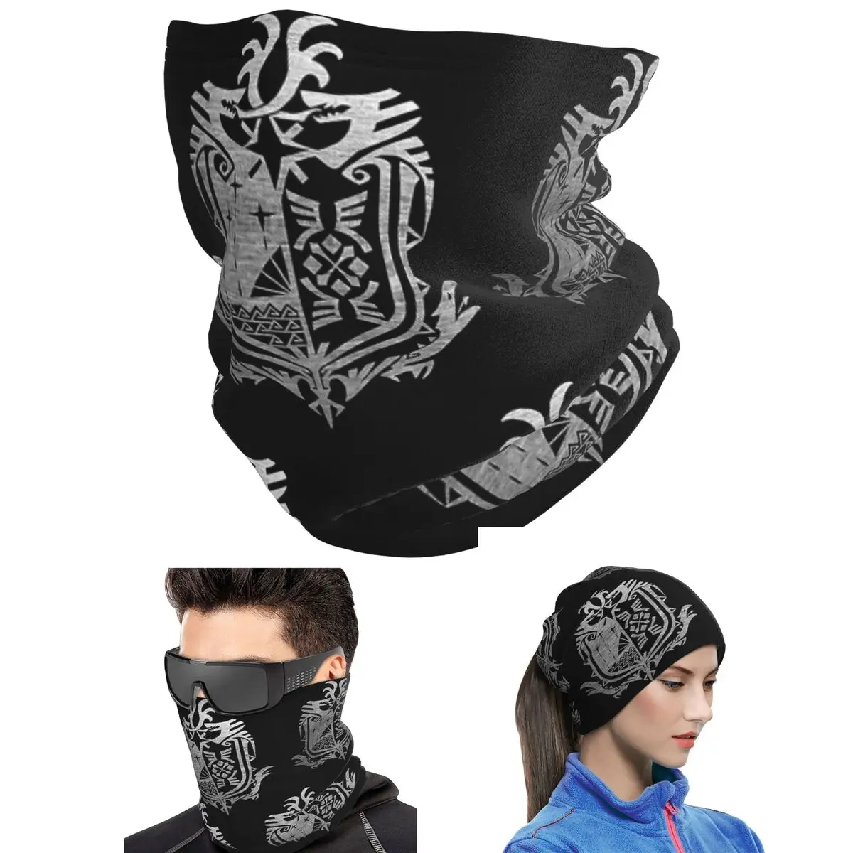 Monster Hunter World Bandana Neck Gaiter Printed Face Scarf Riding Headband Unisex Adult Winter