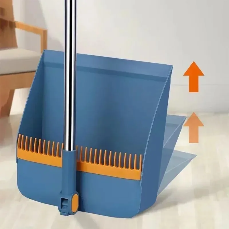 Brush And Shovel Broom And Dustpan Combination Set Vertical Folding Soft Fur Non-Viscous Sweeping Broom 2pcs/Set