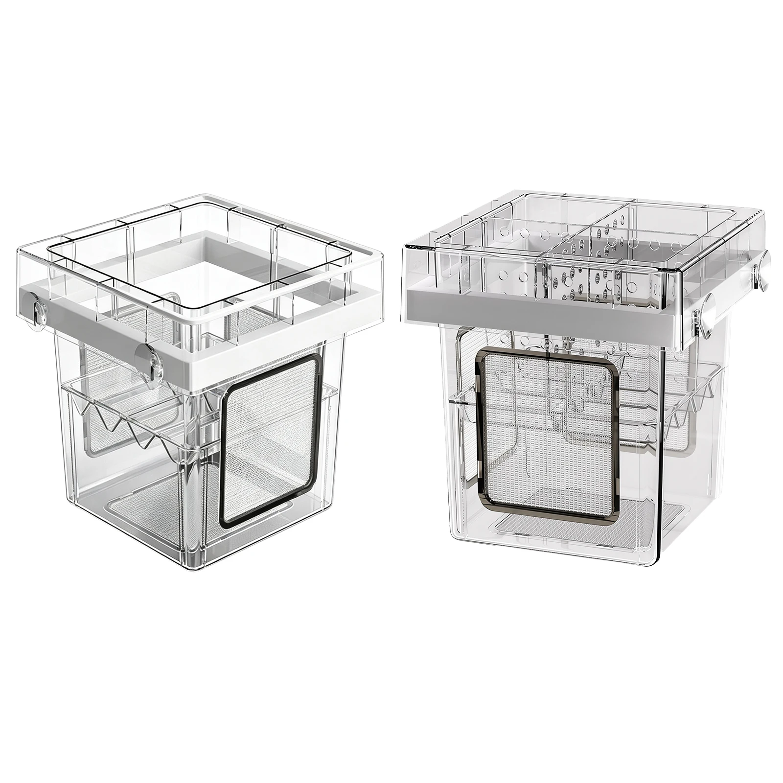 Transparent Fish Breeder Aquarium Hatchery Box Acrylic Fish Breeding Isolation 4-Section for Guppy Betta Fry