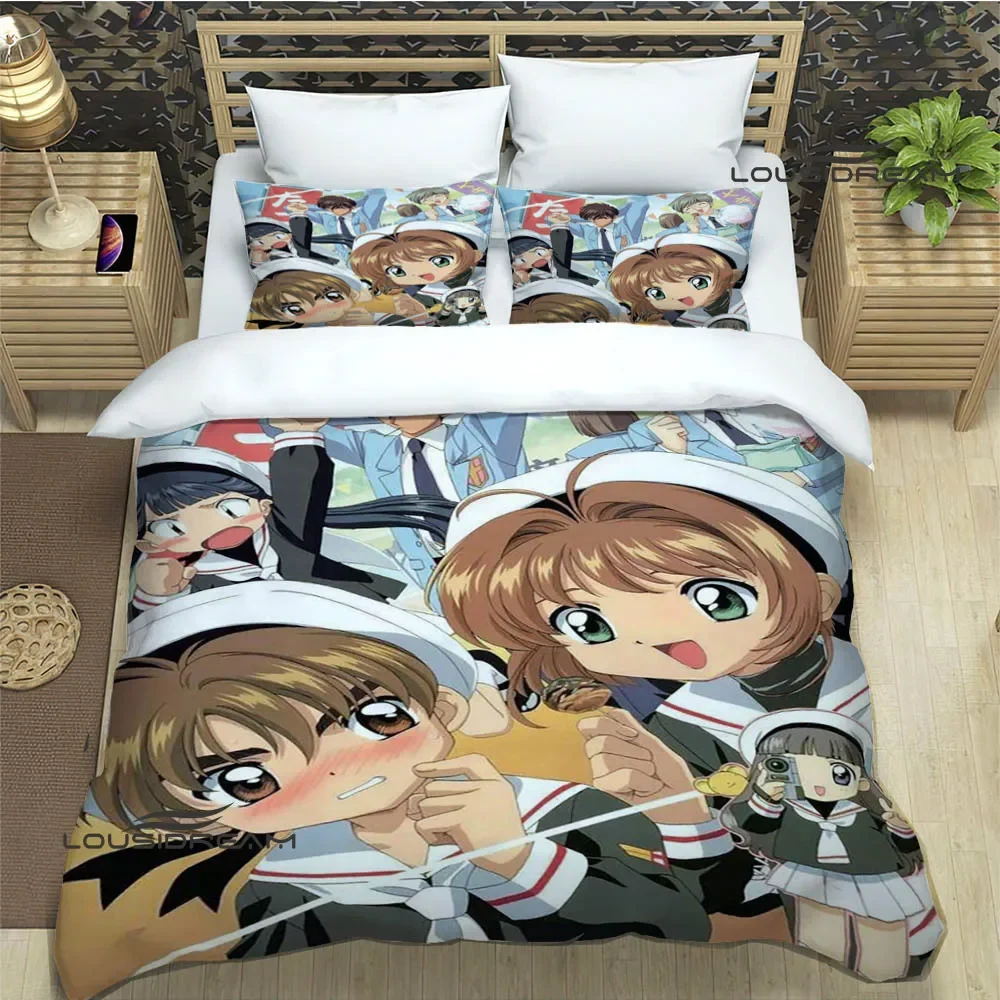 Imagem -03 - Cartão Captor Sakura Imprimir Conjuntos de Cama Requintado Bed Supplies Capa de Edredão Consolador de Luxo Presente de Aniversário