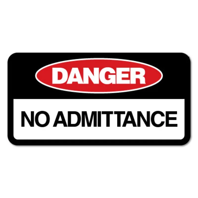 

Car decoration decal sticker Danger No Admittance Sticker Decal Safety Sign Car Vinyl 15CM PVC KK