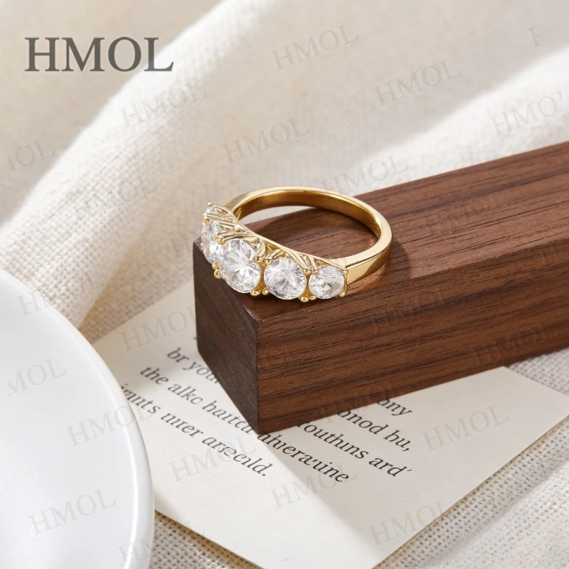 Minimalist Moissanite Ring 925 Sterling Silver D Color VVS1 Brilliant Cut Simple Daily Wear Wedding Engagement Band Fine Jewelry