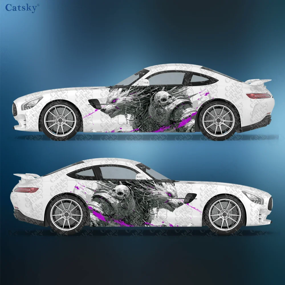 2pcs Armor Wolf sticker, suitable for cars and trucks, durable, fade-resistant, easy to install and remove - Enhance the beauty