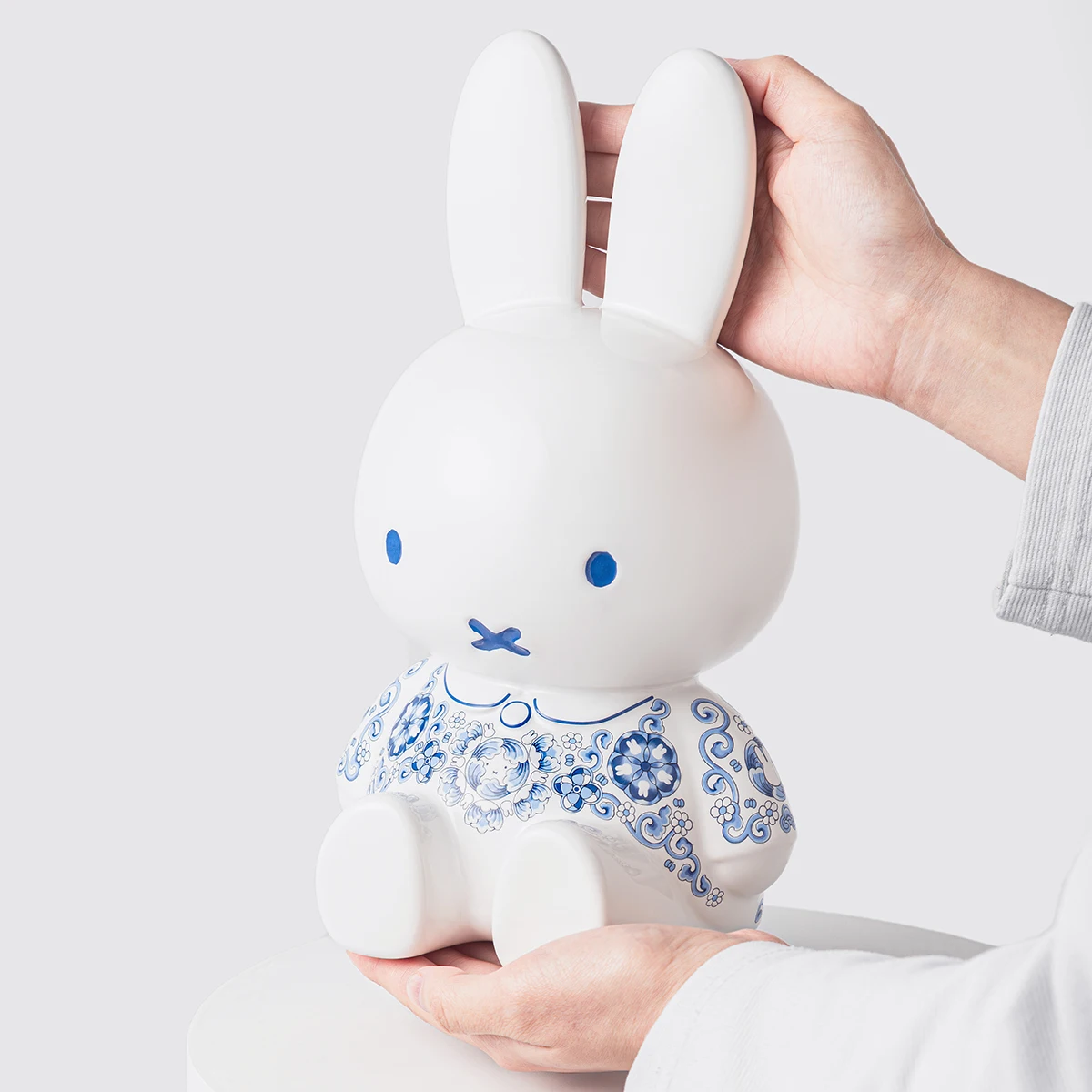Miffy Figurine, Jingdezhen Ceramic Figurine, Blue and White, Large Sitting Rabbit - Shelf Decor and Collectible Display Gift