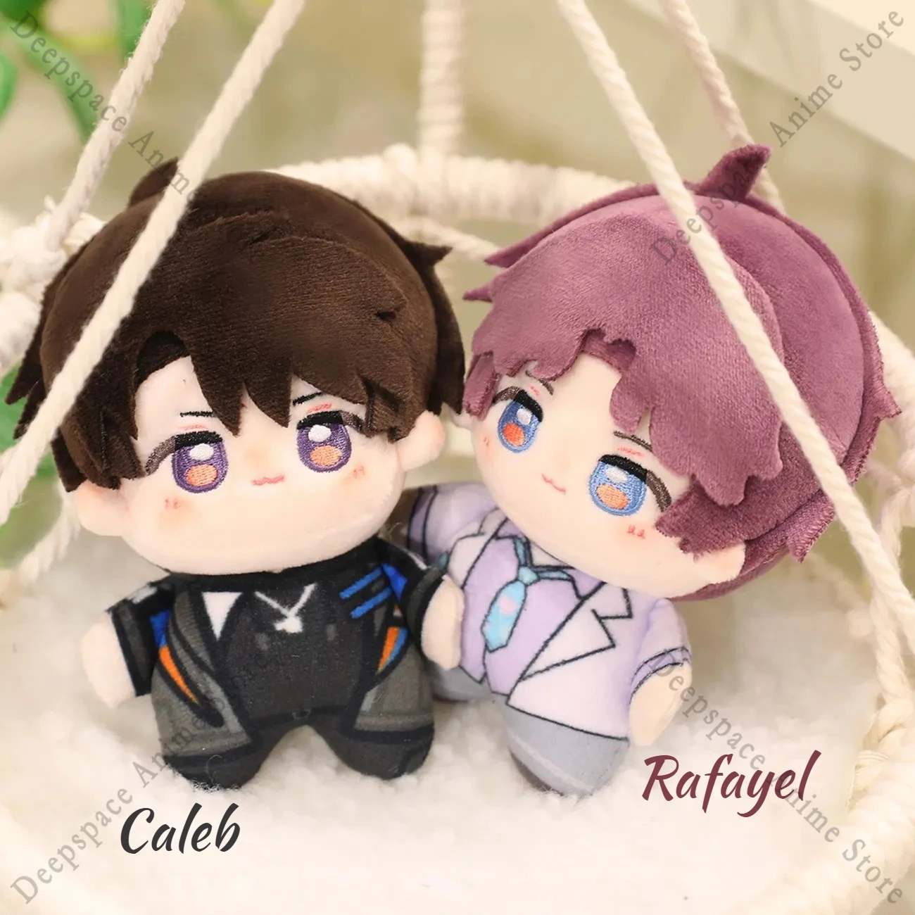 ตุ๊กตาผ้าพลัฌน่ารัก 10 ซม. ตัวละครจากเกม Love and Deepspace ซิลัส เซย์น ราฟาเอล คาเลบ ของขวัญสำหรับแฟนๆ ของเล่นสำหรับเดินทางและนอนกอด