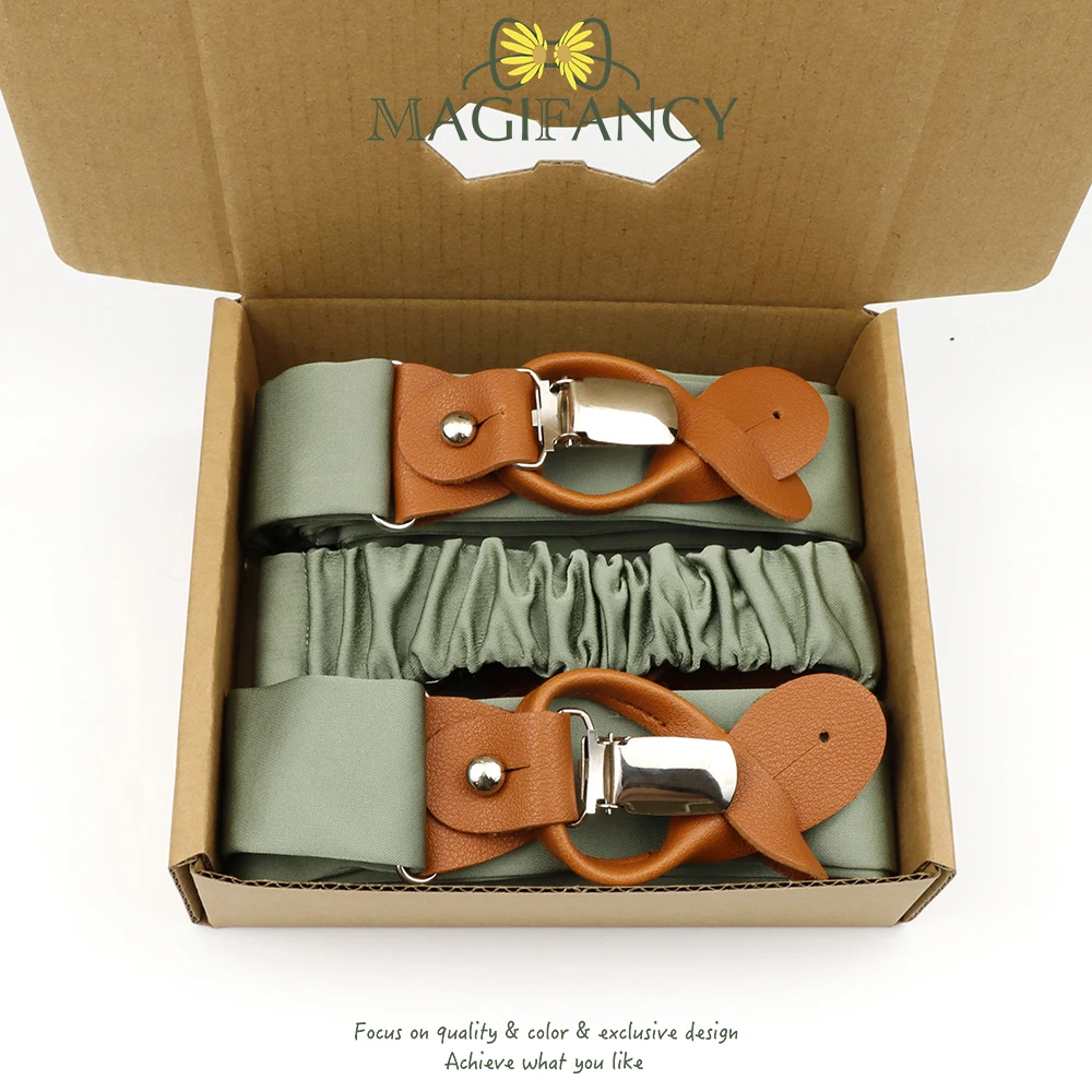 MAGIFANCY Neue Bunte Solide 3,5 cm Hosenträger Männer Polyester Salbei Lachs Rosa Lavendel Täglichen Spiel Hochzeit Klammer Zubehör Geschenk